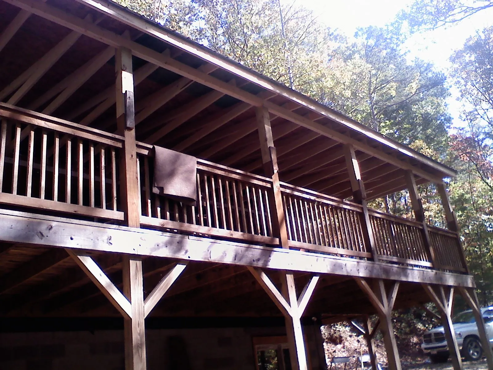 Timber framing under a new elevated porch and deck — Roof Leak Repair in Martinez by Roofing Brothers
